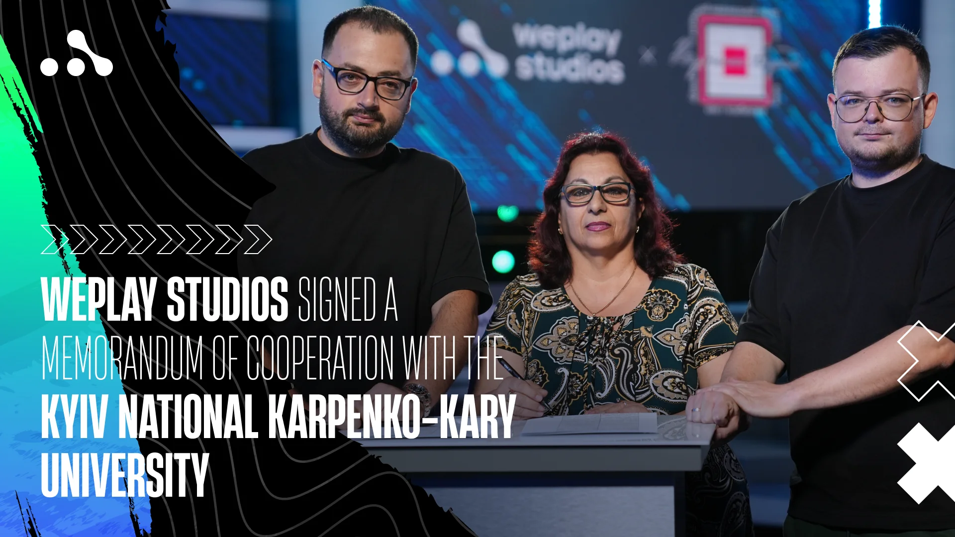 WePlay Studios signs a memorandum of cooperation with Kyiv National Karpenko-Kary University. Visual: WePlay Studios