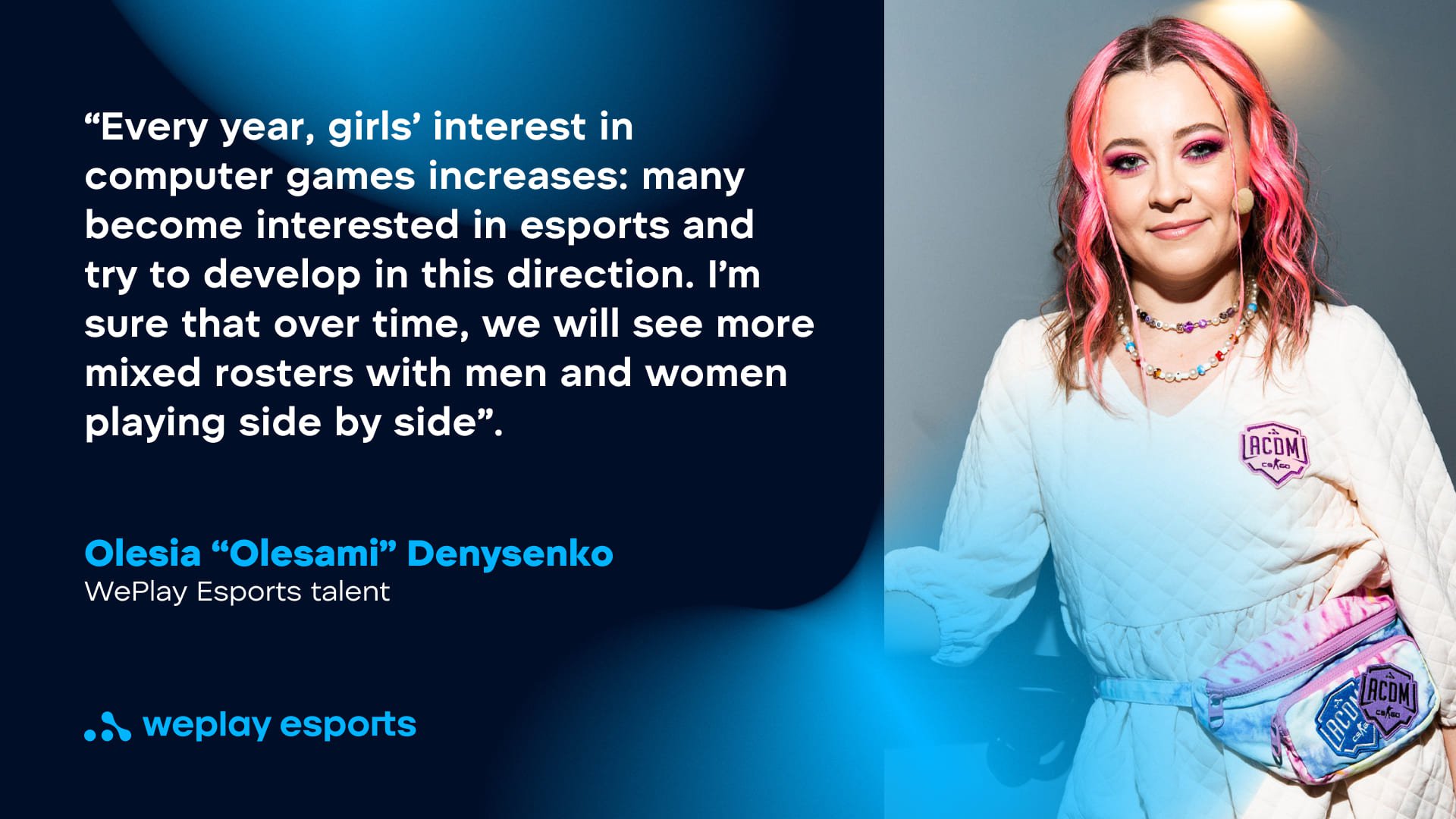 Olesia “Olesami” Denysenko, WePlay Esports talent. Credit: WePlay Holding