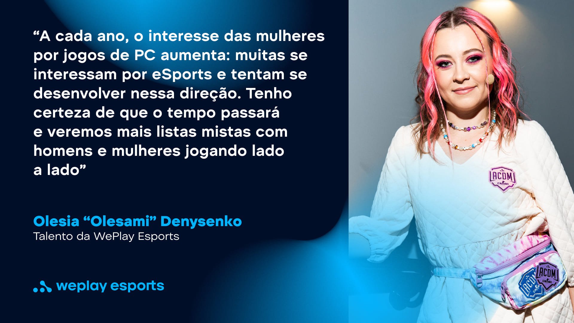 Olesia “Olesami” Denysenko, talento da WePlay Esports. Imagem WePlay Holding